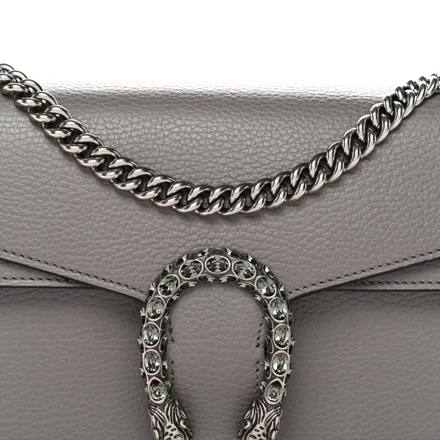 Pebbled Calfskin Small Dionysus Shoulder Bag Dusty Grey