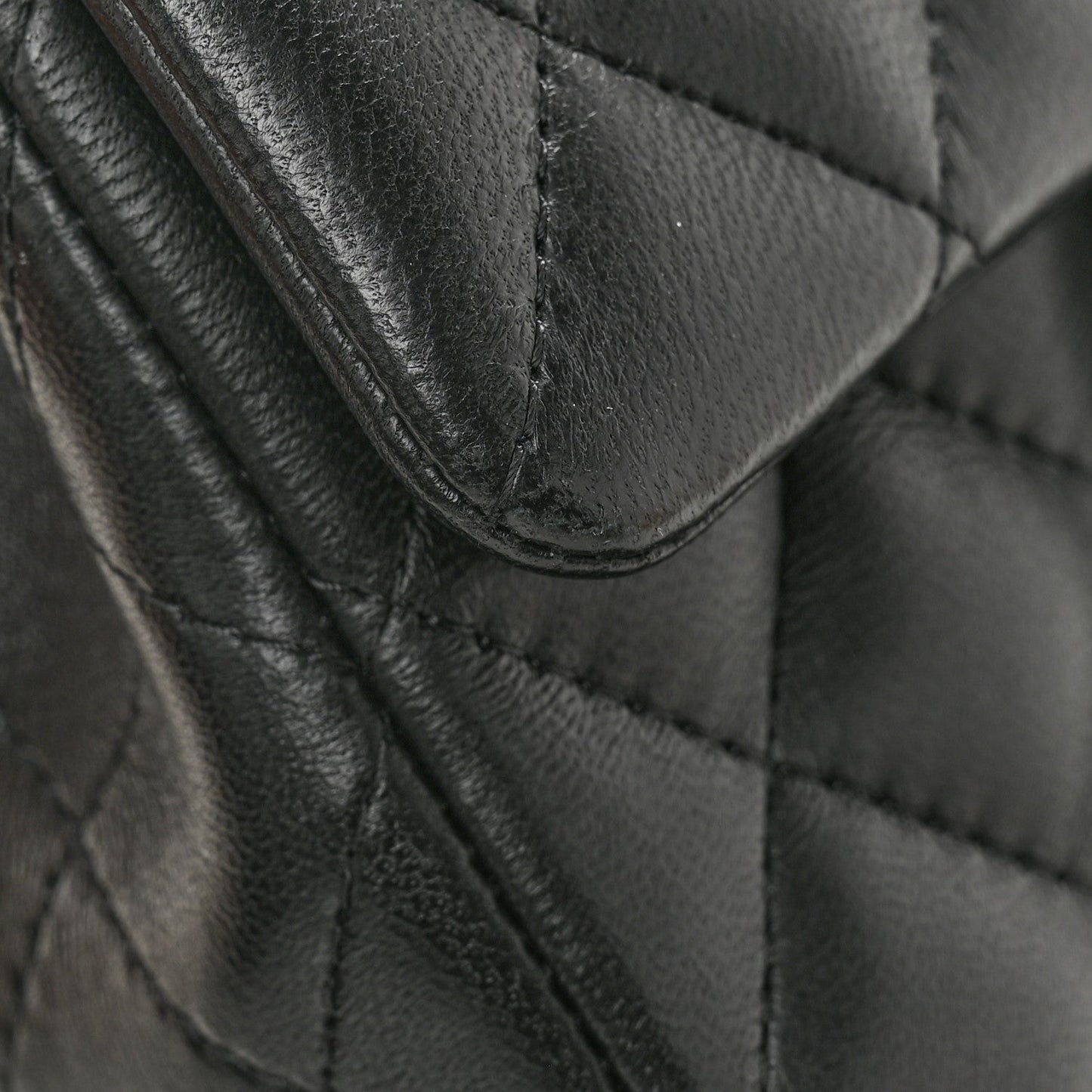 Lambskin Quilted Mini Rectangular Flap Black