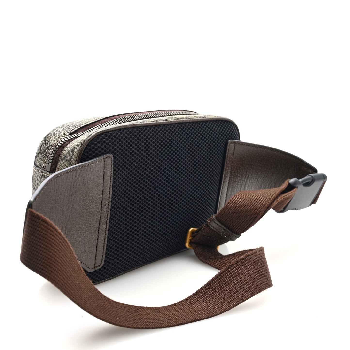 Soft GG Supreme Monogram Medium Ophidia Belt Bag Dark Brown