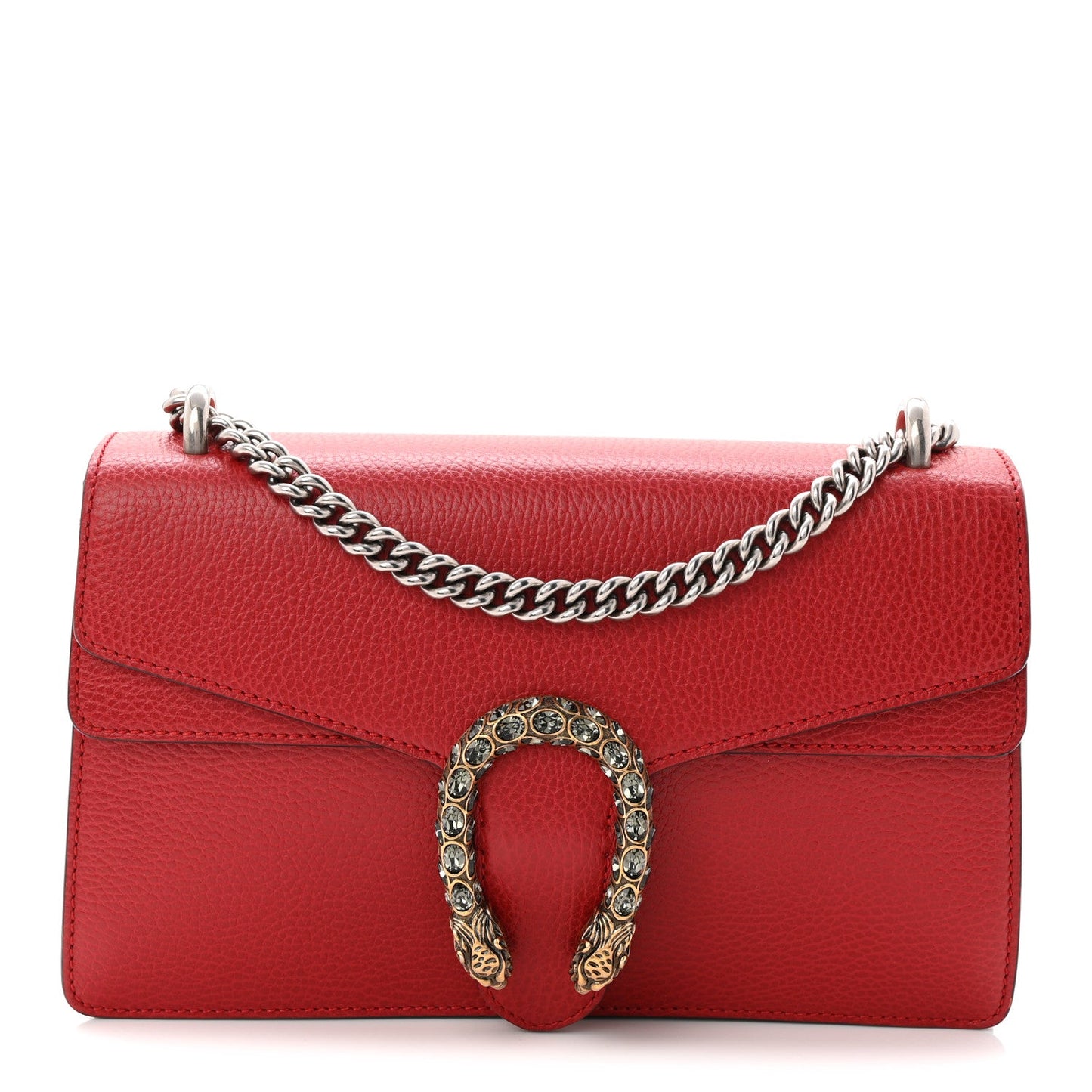 Dollar Calfskin Swarovski Crystal Small Dionysus Shoulder Bag Hibiscus Red