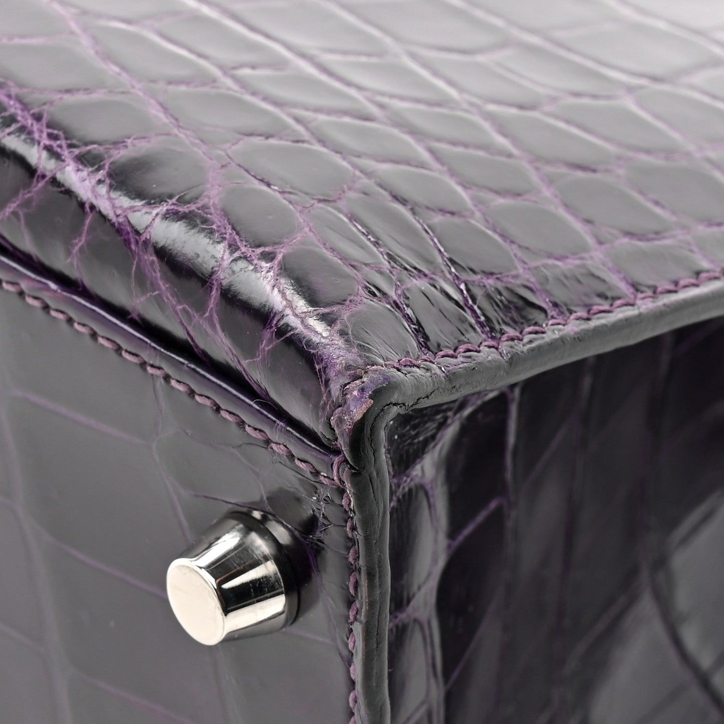 Shiny Niloticus Crocodile Kelly Sellier 28 Amethyst