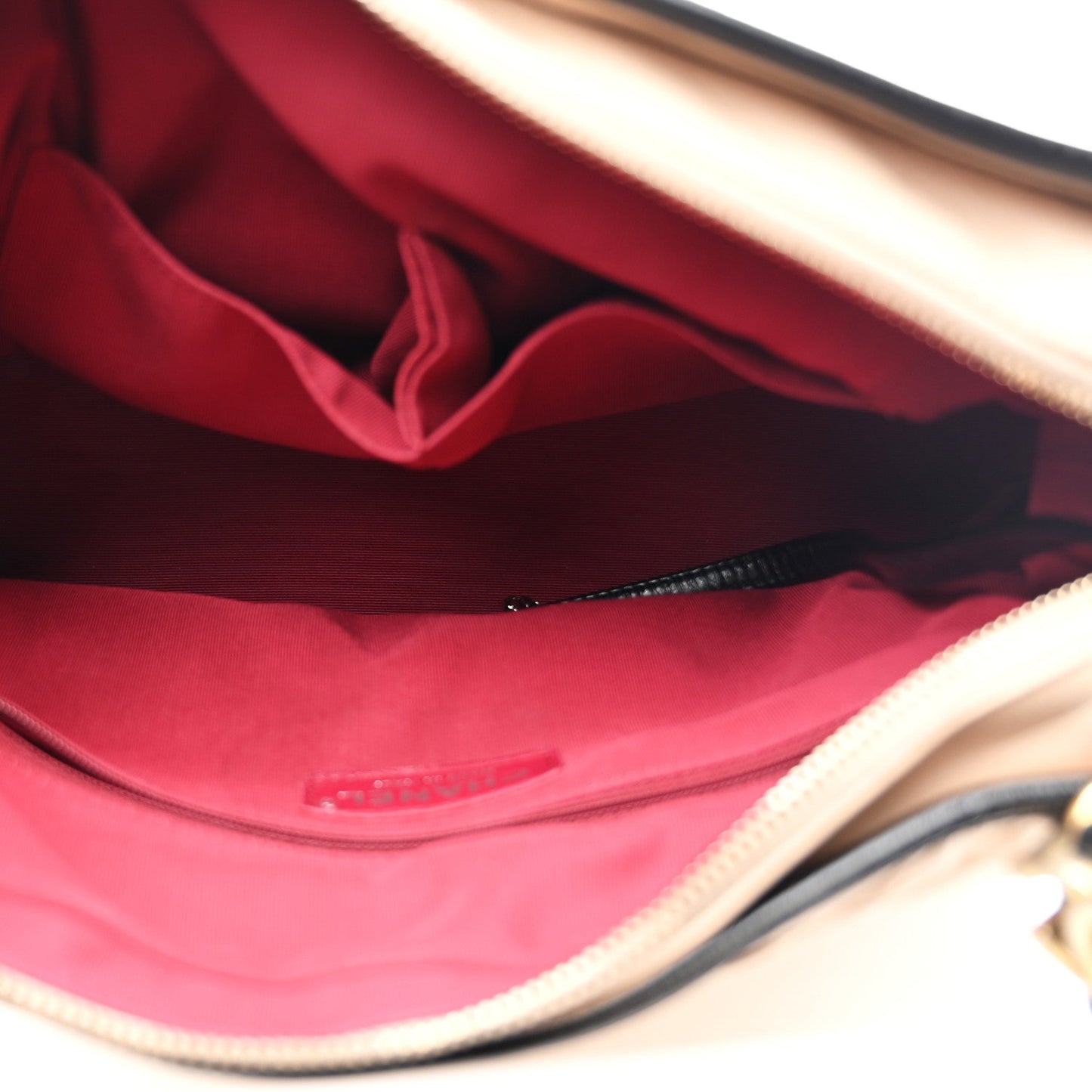 Aged Calfskin Quilted Medium Gabrielle Hobo Beige Black