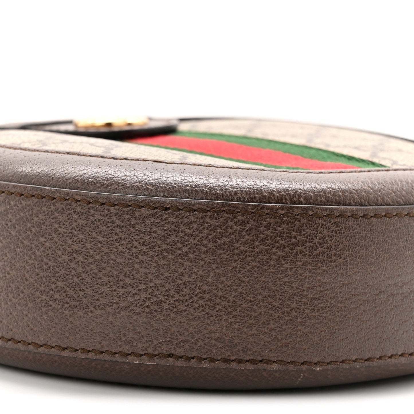 GG Supreme Monogram Web Mini Ophidia Round Shoulder Bag Brown