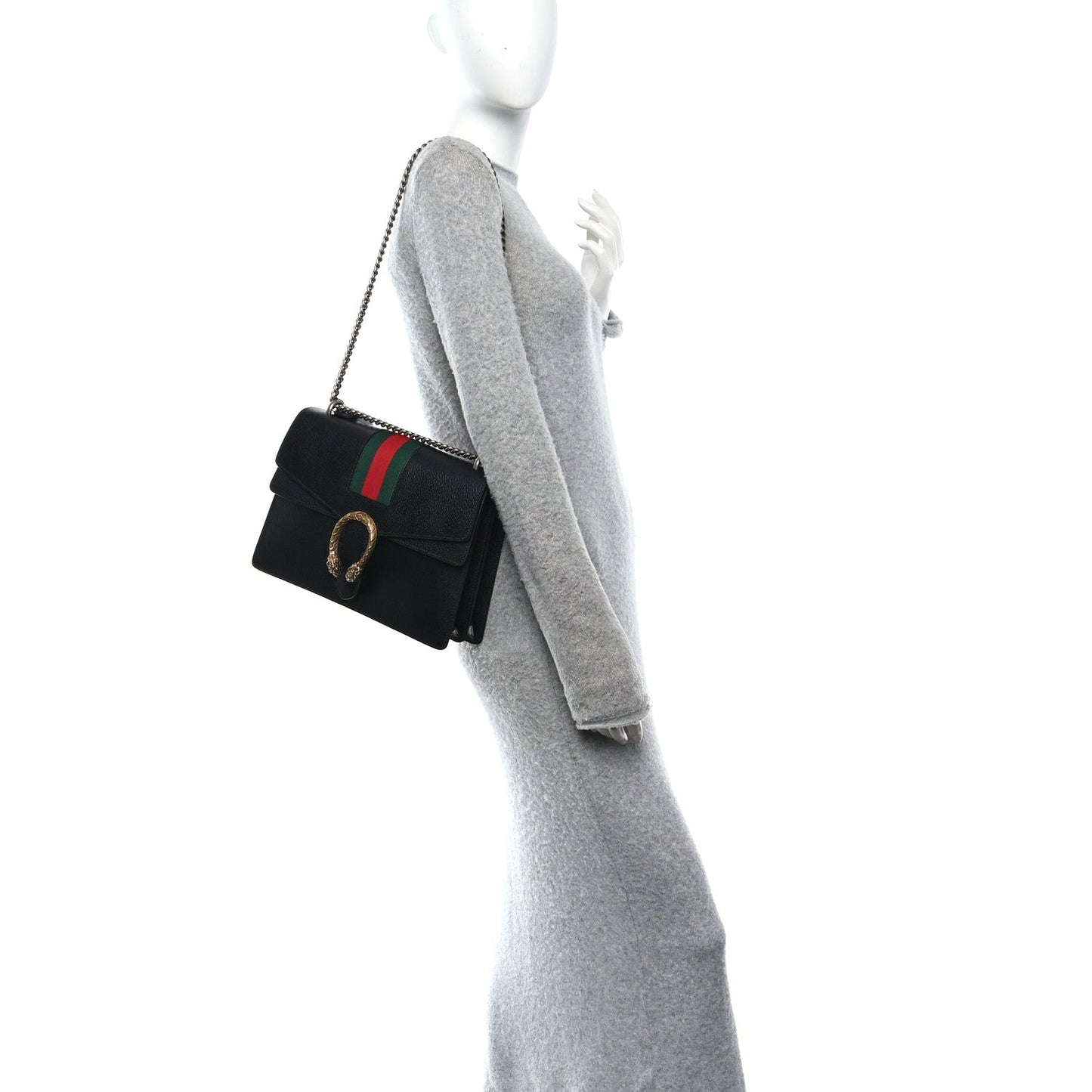 Calfskin Web Small Dionysus Shoulder Bag Black