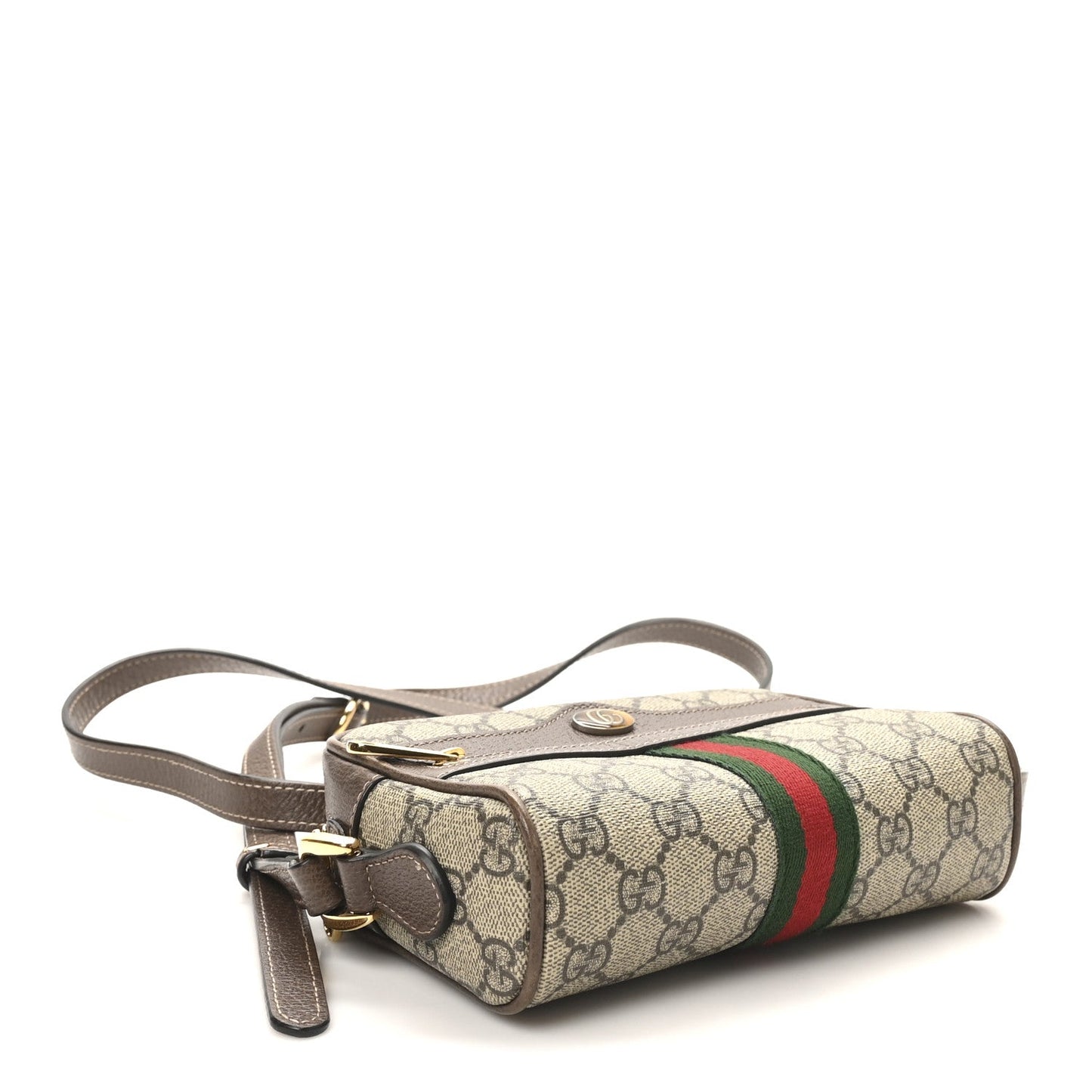 GG Supreme Monogram Web Mini Ophidia Shoulder Bag Brown
