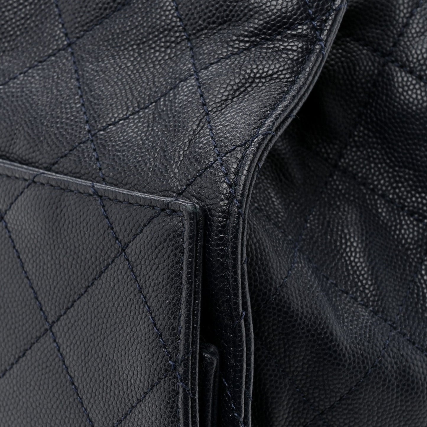 Caviar Quilted Medium Chanel 25 Handbag Dark Navy
