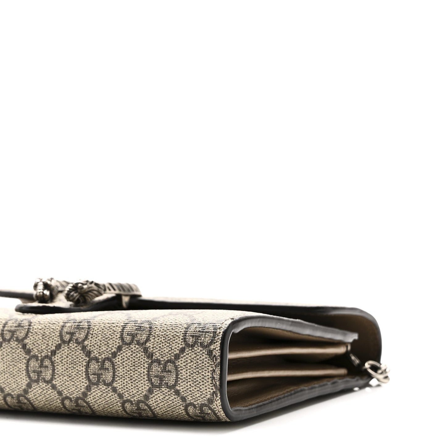 GG Supreme Monogram Mini Dionysus Chain Wallet Beige Taupe