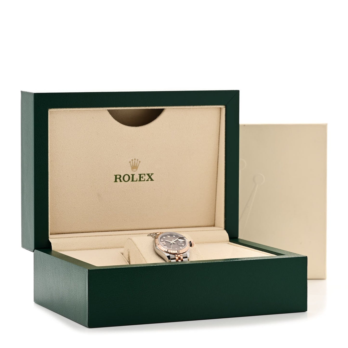 Stainless Steel 18K Everose Gold Diamond 28mm Oyster Perpetual Datejust Watch Chocolate 279171