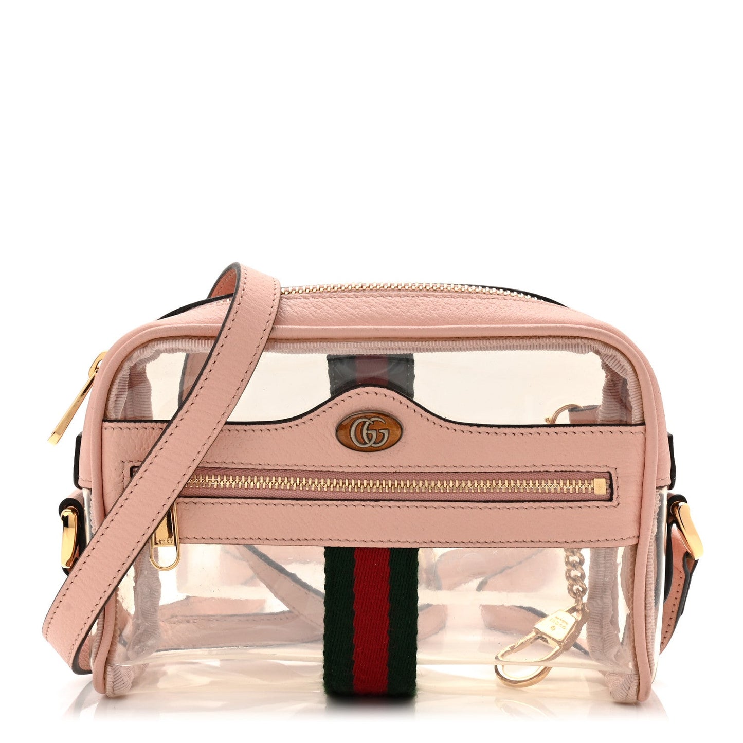 Vinyl Web Mini Ophidia Transparent Shoulder Bag Perfect Pink
