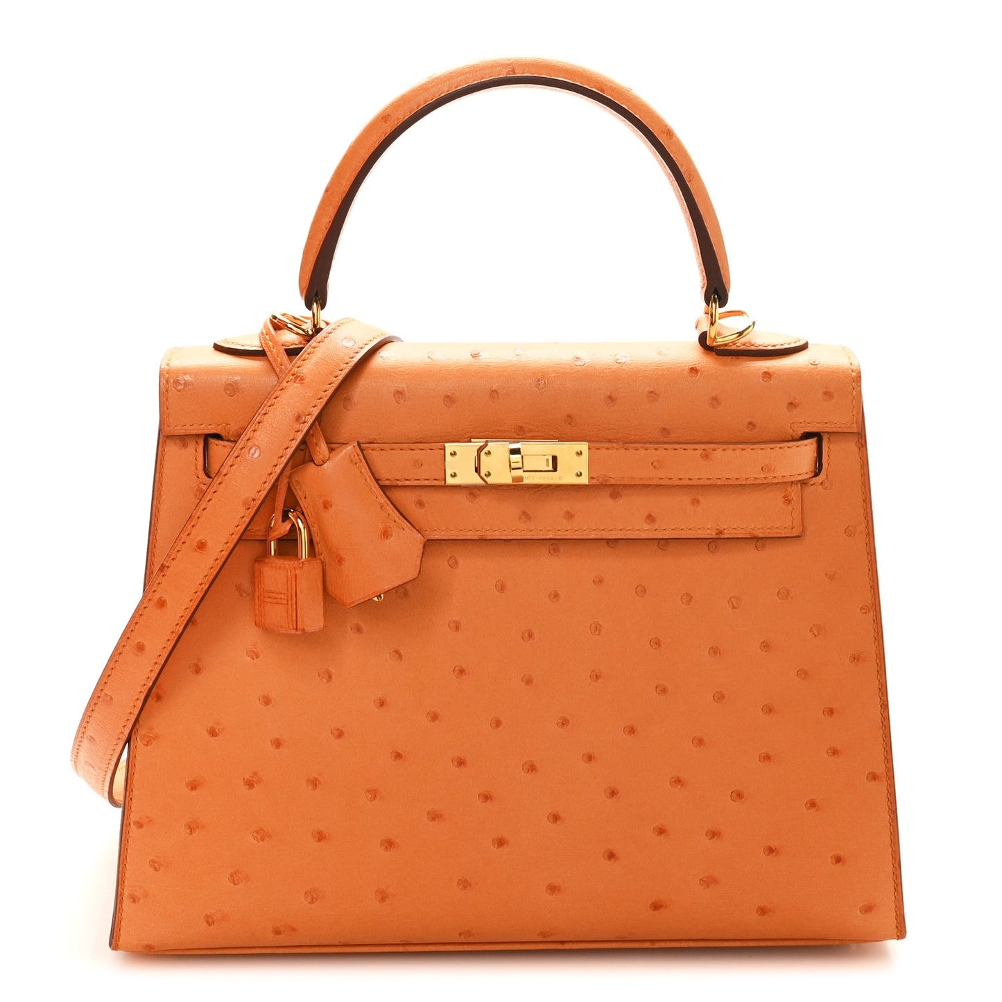Ostrich Kelly Sellier 25 Abricot