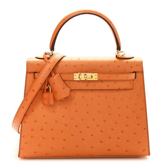 Ostrich Kelly Sellier 25 Abricot