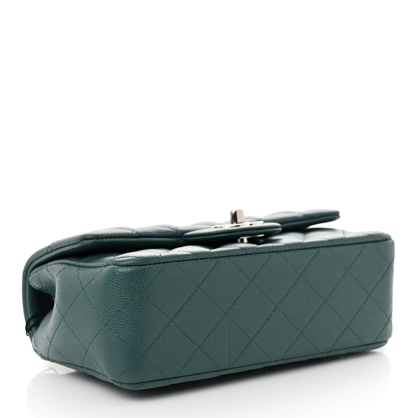Caviar Quilted Mini Rectangular Flap Dark Turquoise