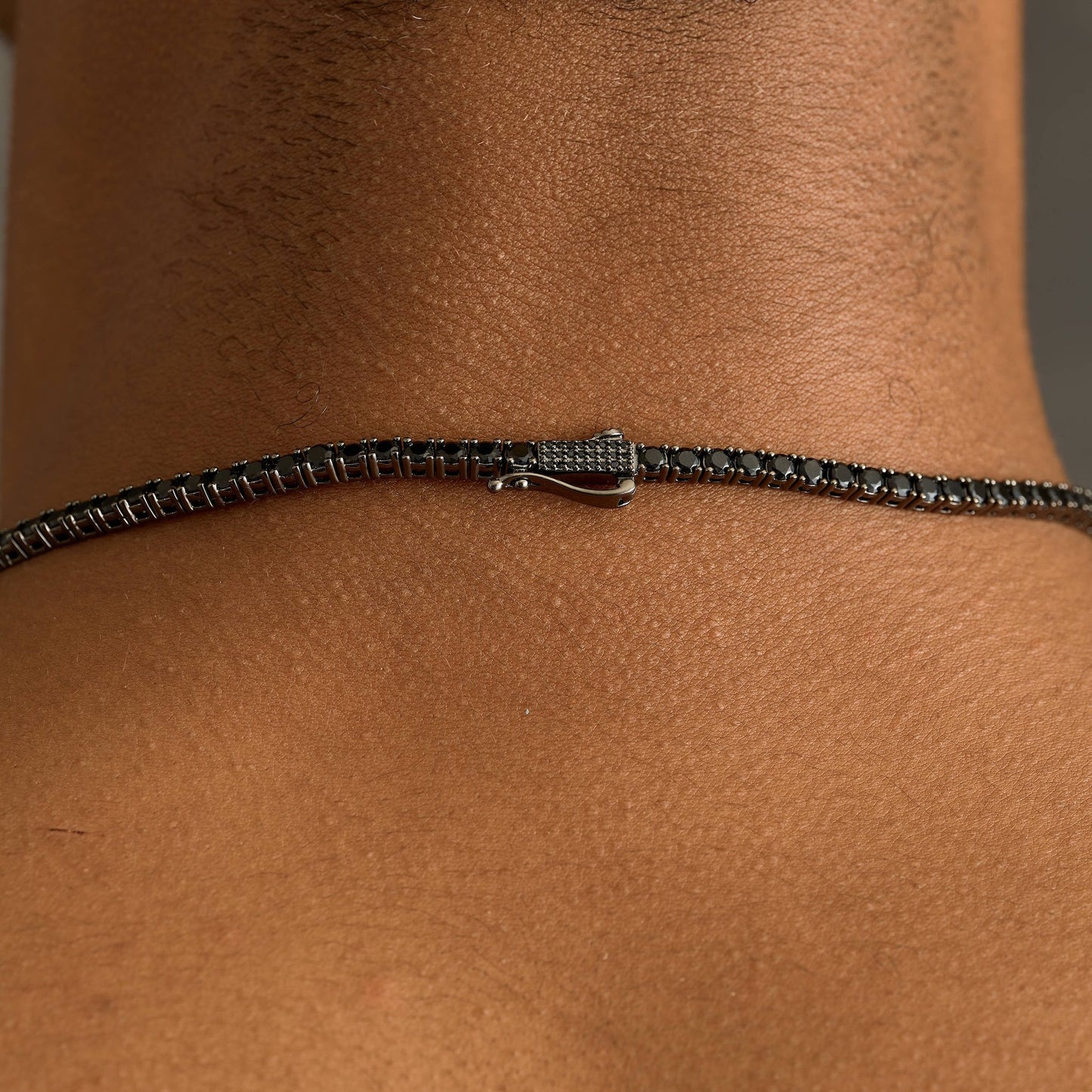 Black Diamond Tennis Chain in Black - 3mm