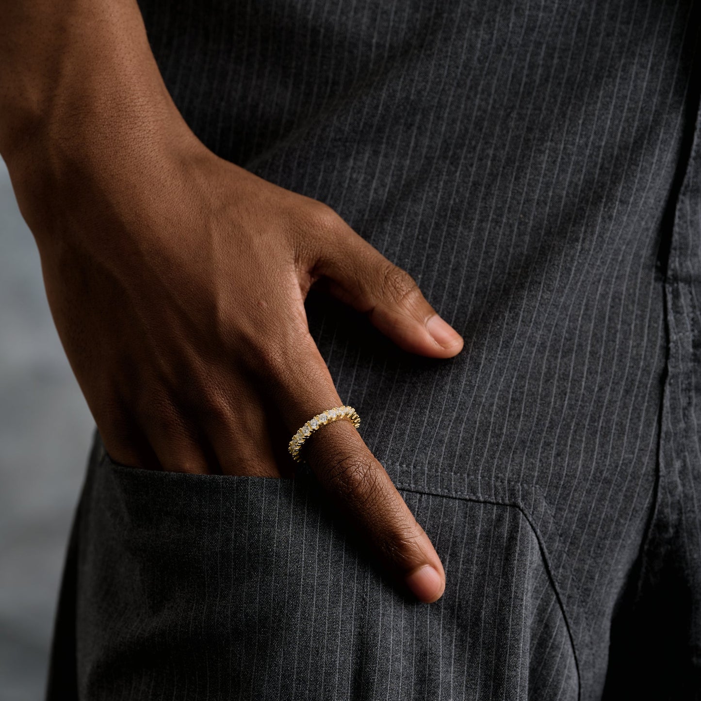 3mm Eternity Band Ring in Yellow Gold Vermeil