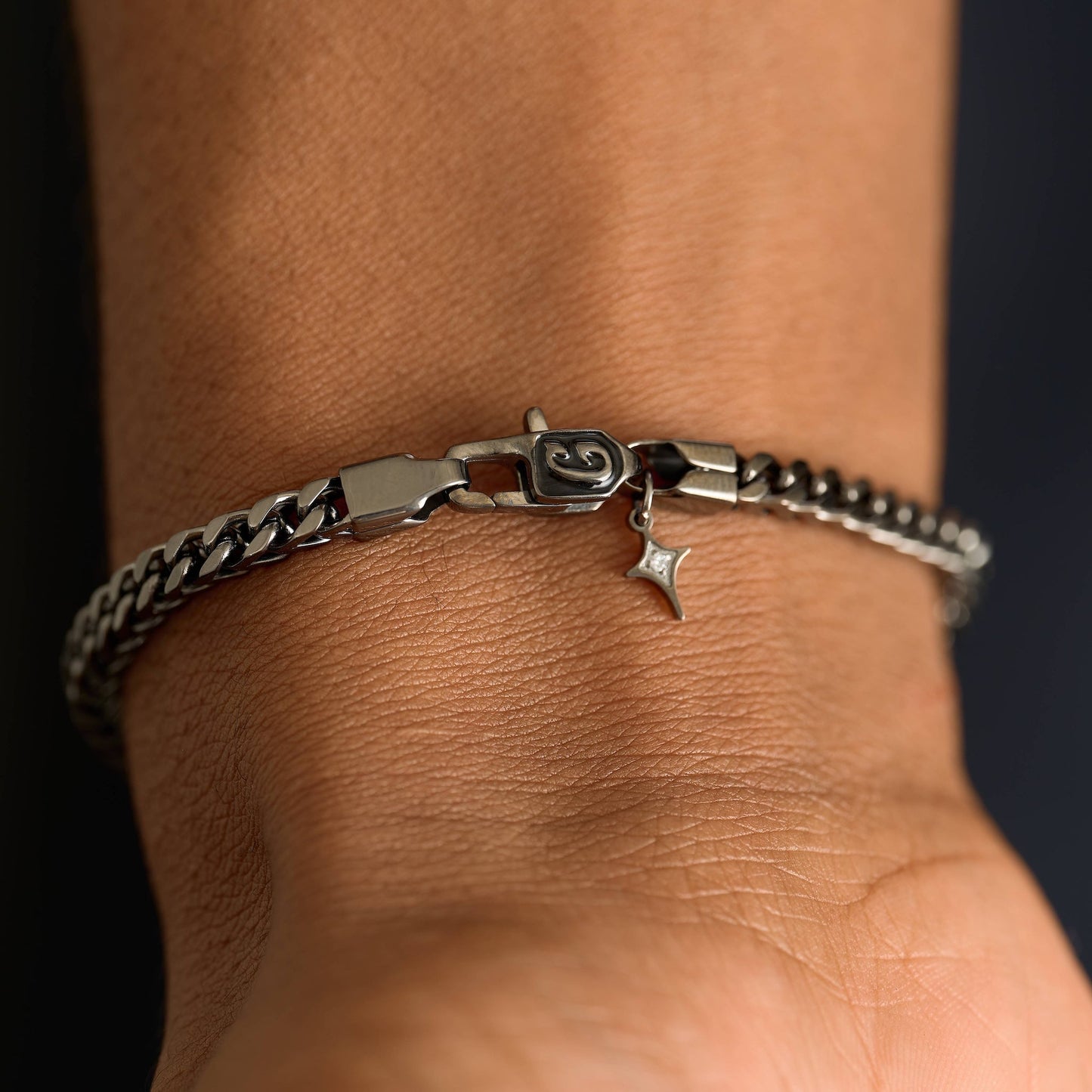 Franco Chain Bracelet in Black - 3mm