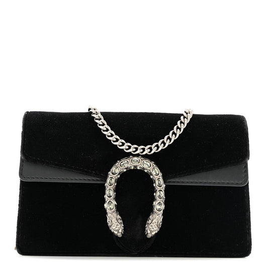 Velvet Super Mini Dionysus Shoulder Bag Black
