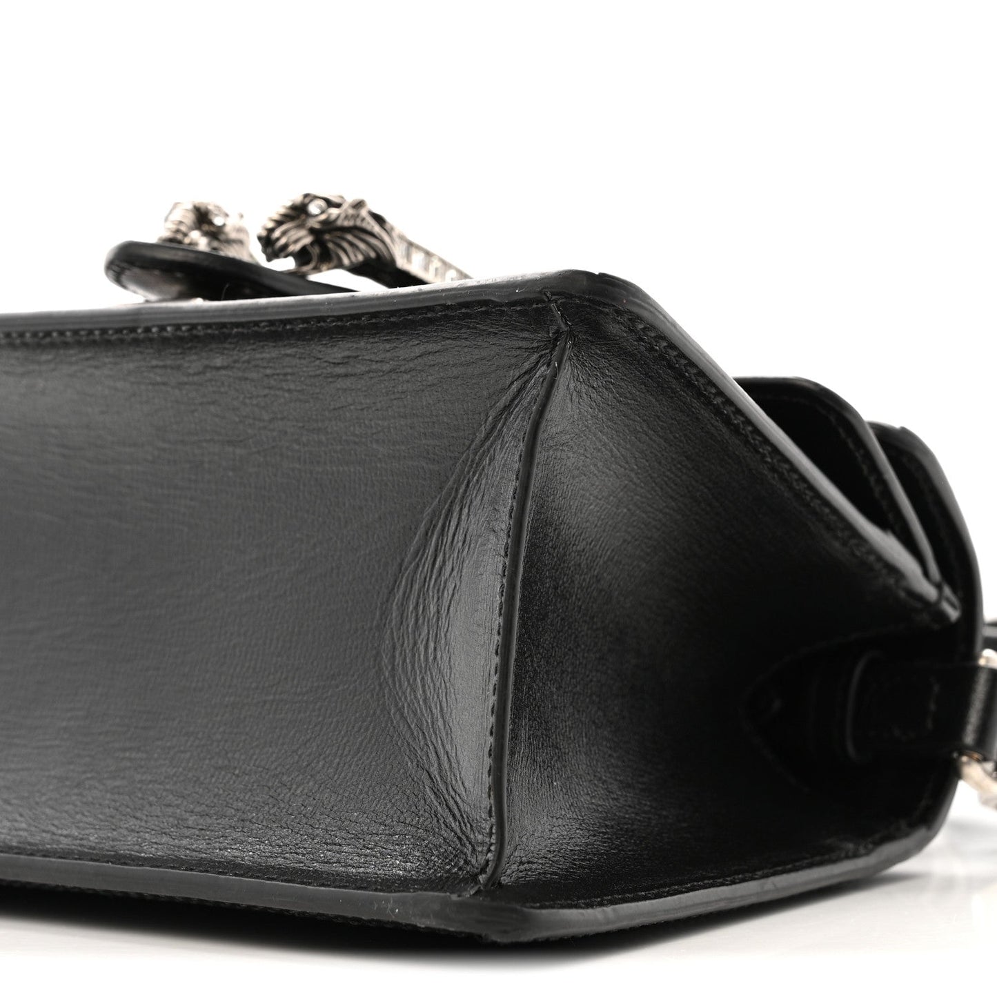 Satin Crystal GG Monogram Mini Dionysus Top Handle Bag Black