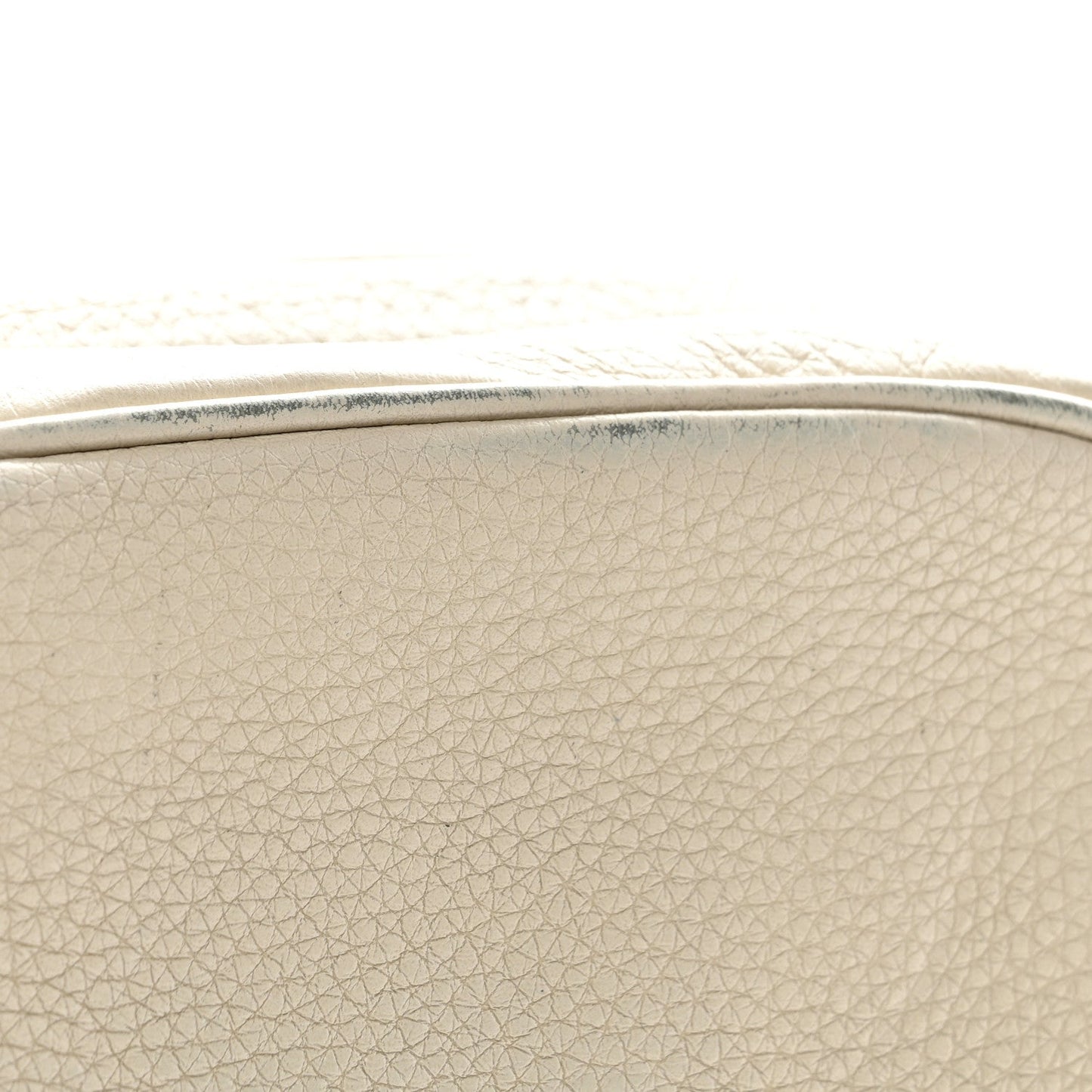 Pebbled Calfskin Small Soho Disco Bag Off White