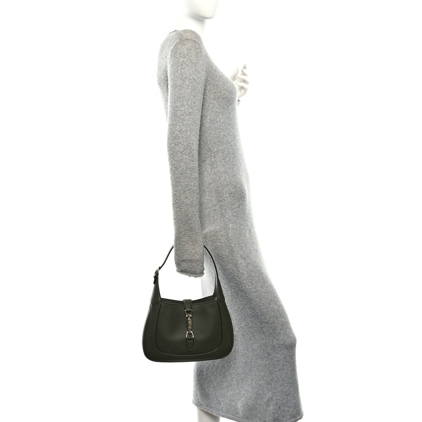 Grand Prix Calfskin Medium Jackie 1961 Hobo Dark Green