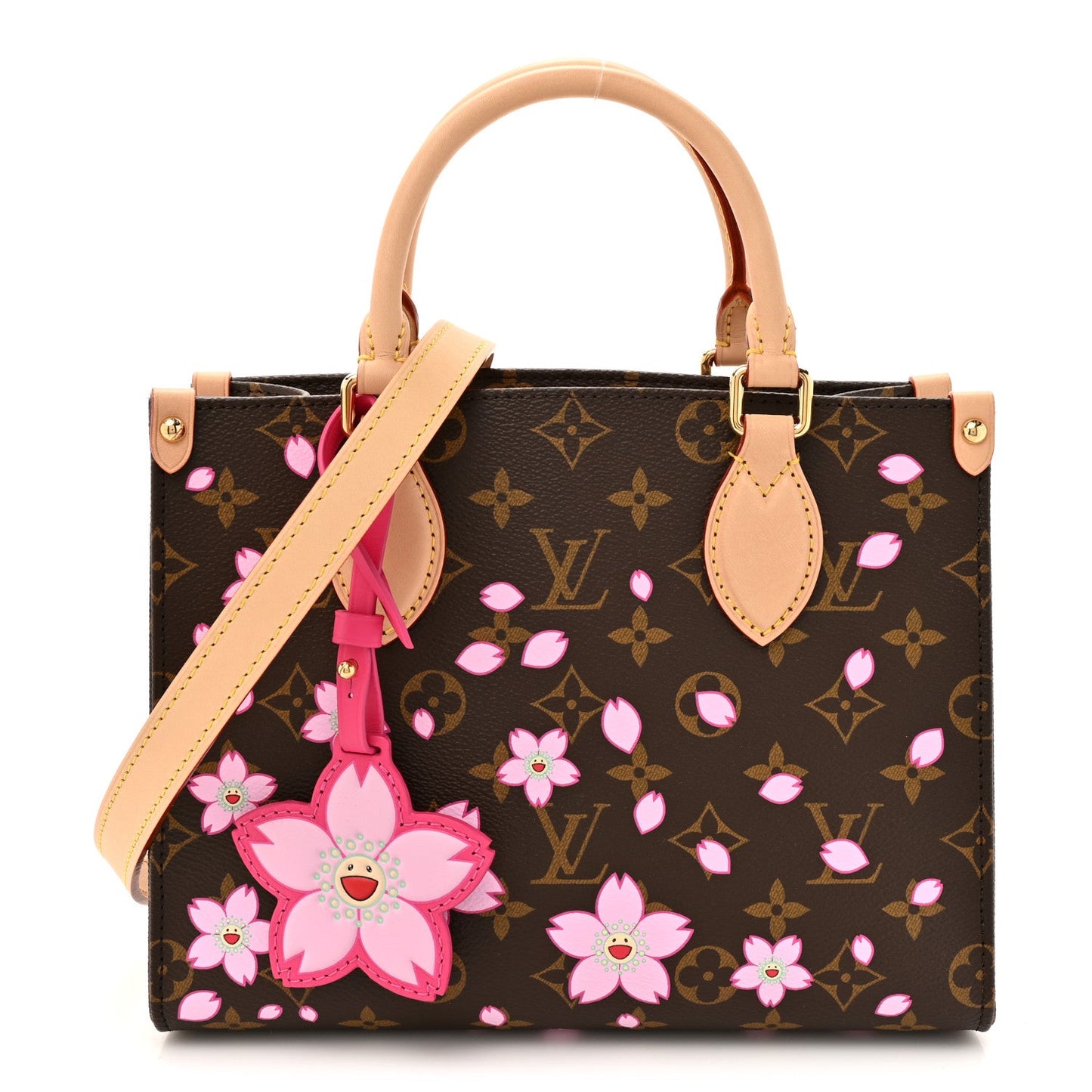 LV X TM Monogram Cherry Blossom Onthego PM Sakura Brown