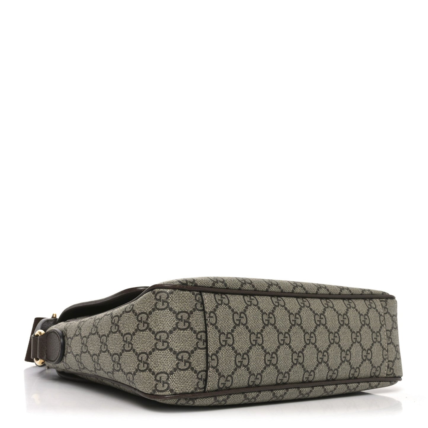 Tender GG Supreme Monogram Textured Dollar Calfskin Ophidia Messenger Bag Beige Ebony Dark Brown