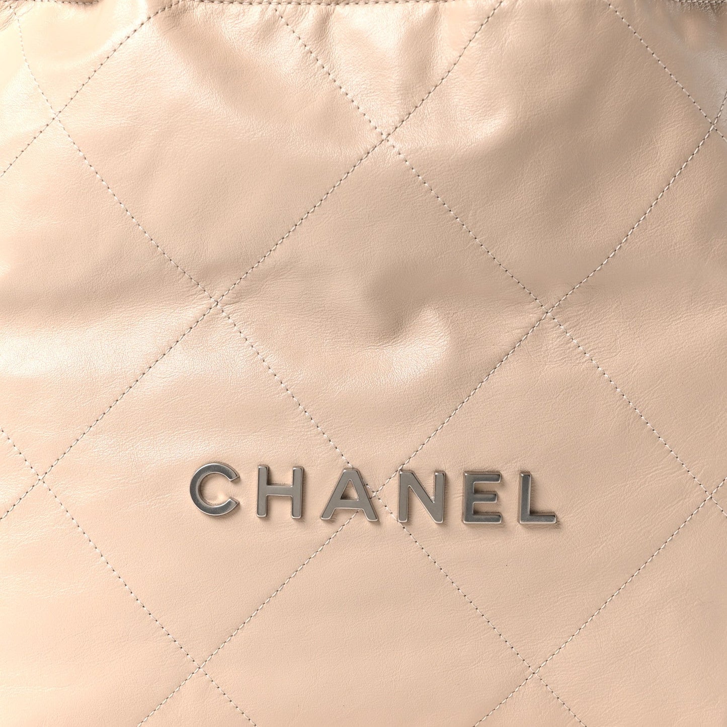 Shiny Calfskin Quilted Small Chanel 22 Ecru