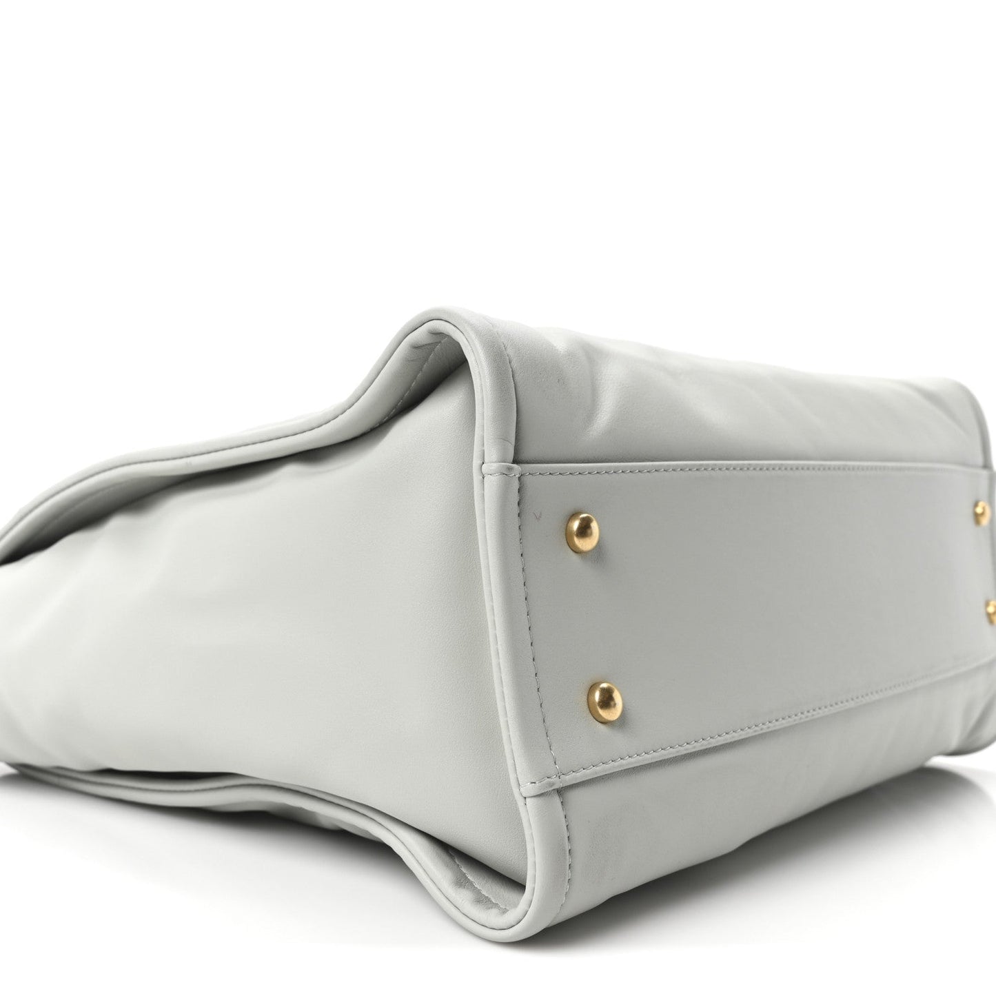 Calfskin Small Deauville Tote Light Grey