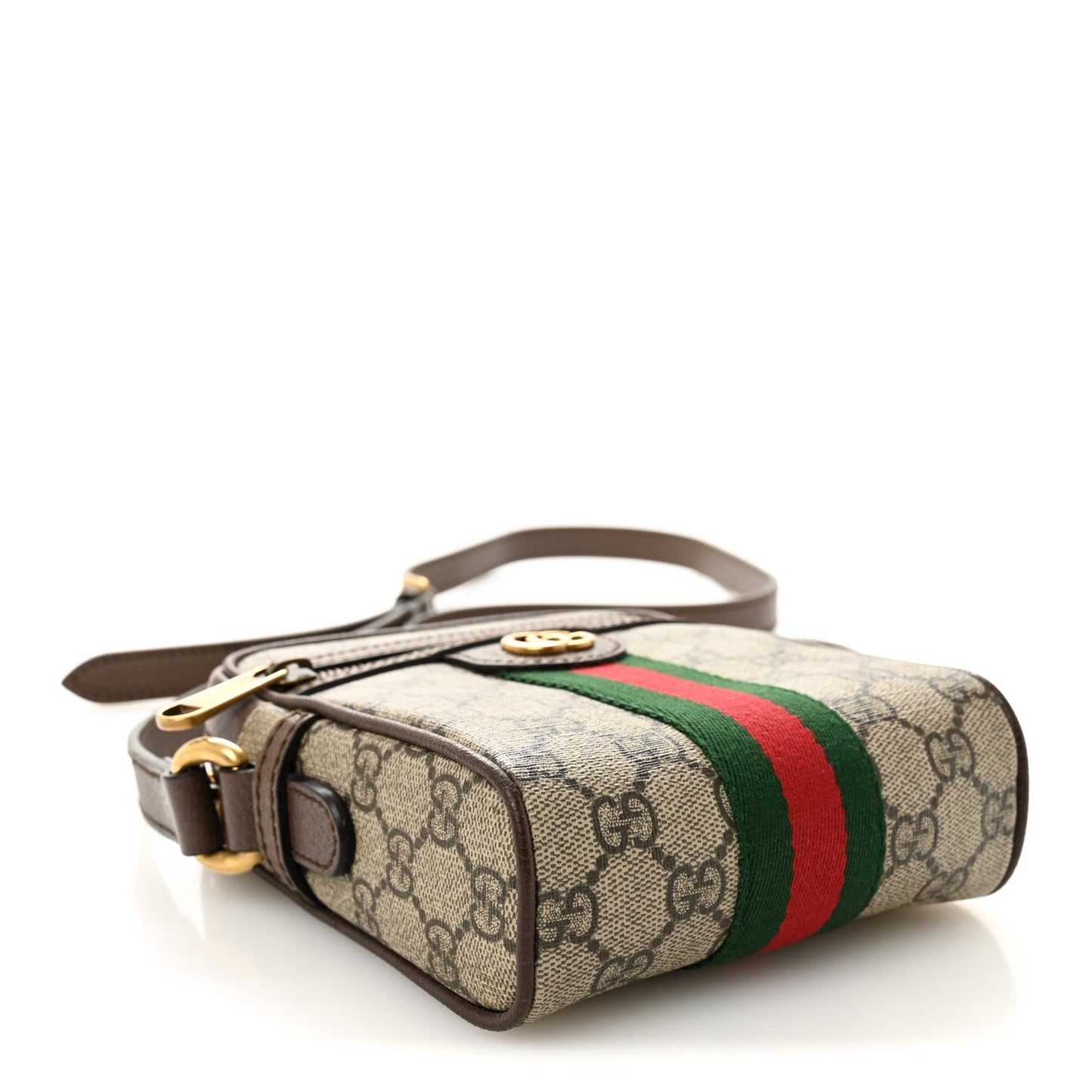 GG Supreme Monogram Web Mini Ophidia Messenger Brown