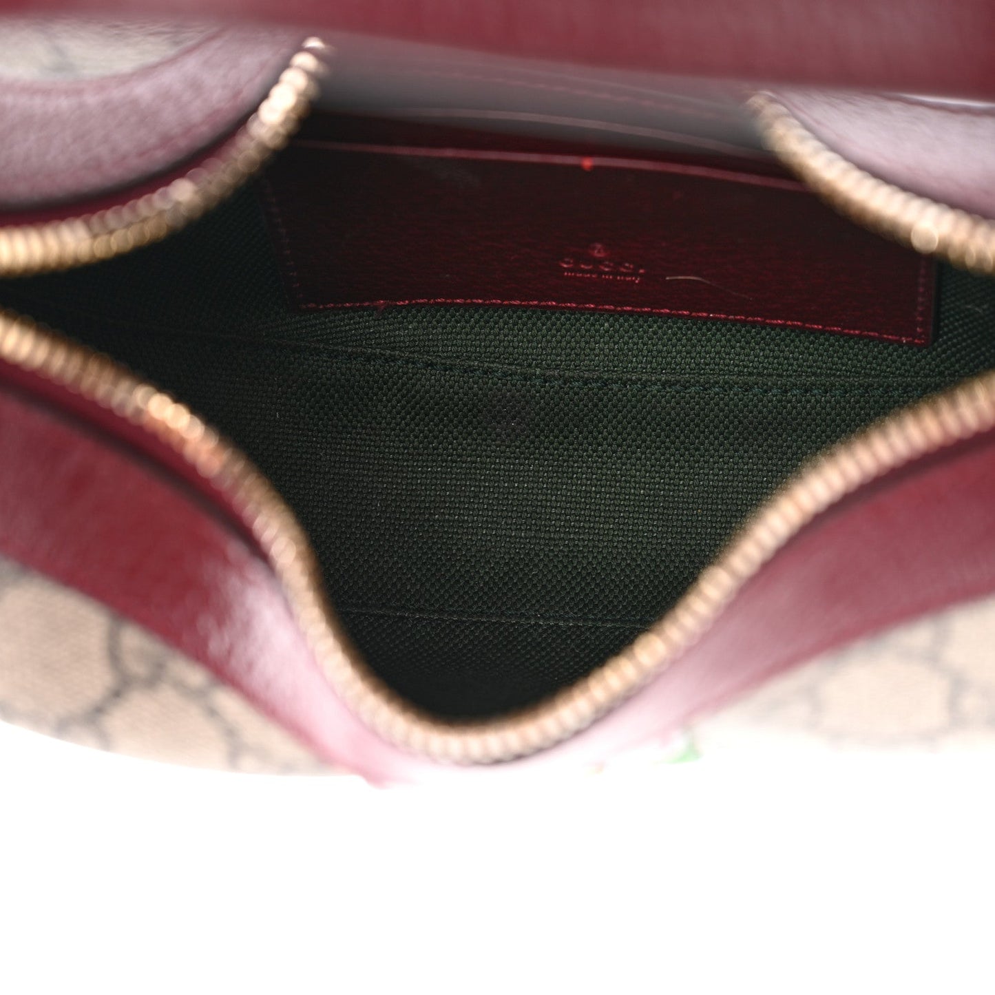 GG Supreme Monogram Textured Dollar Calfskin Small Ophidia Shoulder Bag Beige Bordeaux