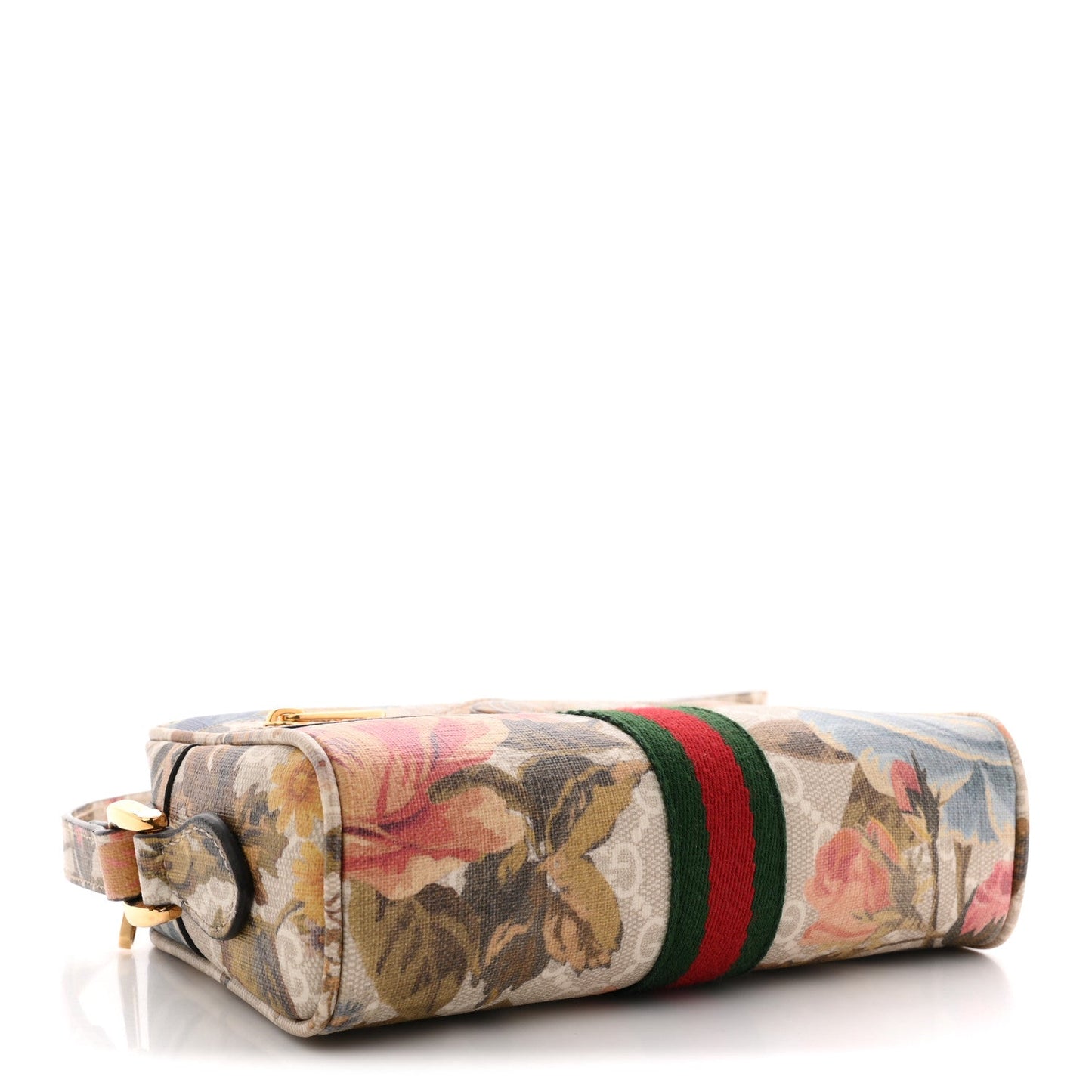 GG Supreme Monogram Water Flora Web Mini Ophidia Shoulder Bag Beige White Multicolor