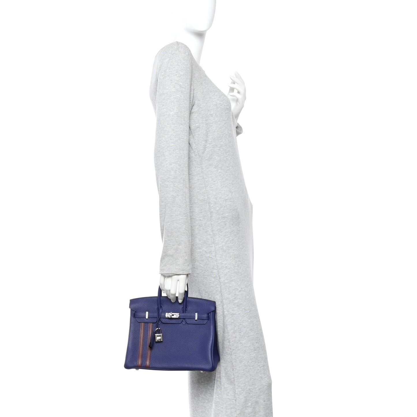 Togo Swift Officier Birkin 25 Bleu Encre Bordeaux