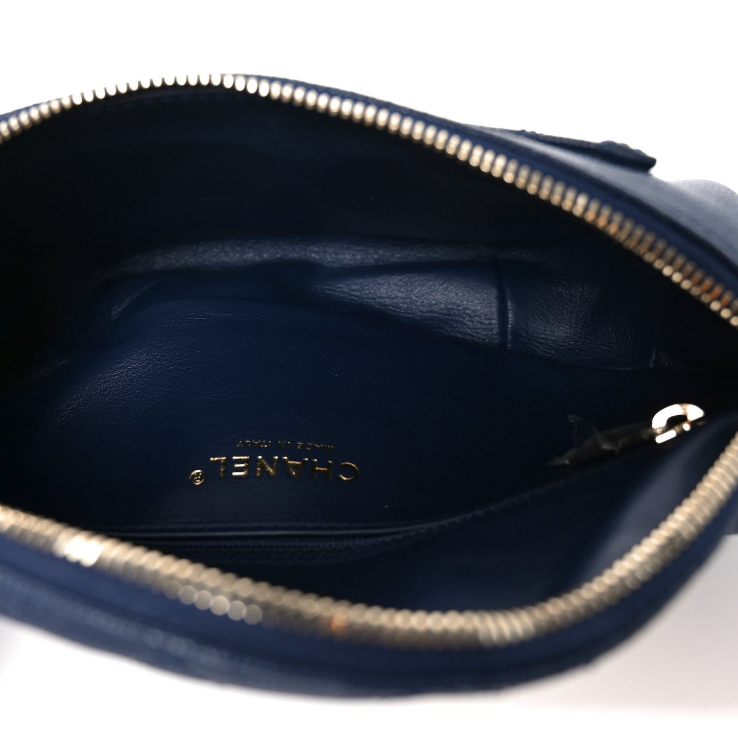 Caviar Quilted Filigree Waist Bag Blue