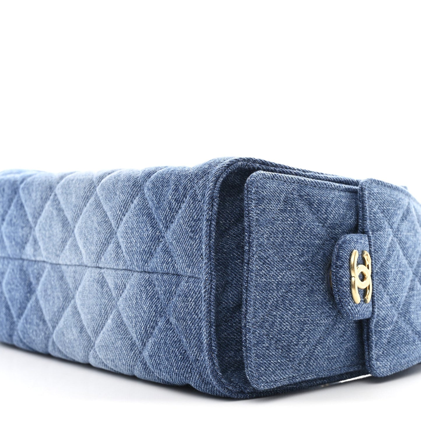 Washed Denim Quilted Mini Chanel 25 Handbag Blue