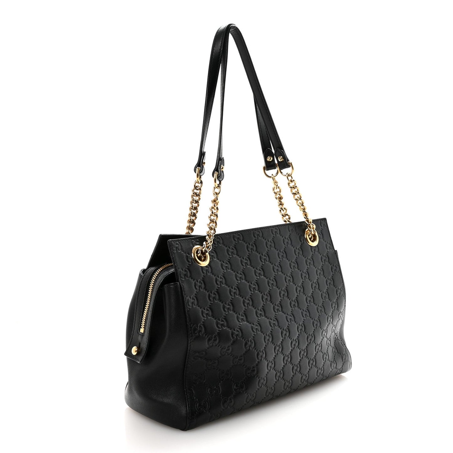 Guccissima Signature Medium Shoulder Tote Bag Black