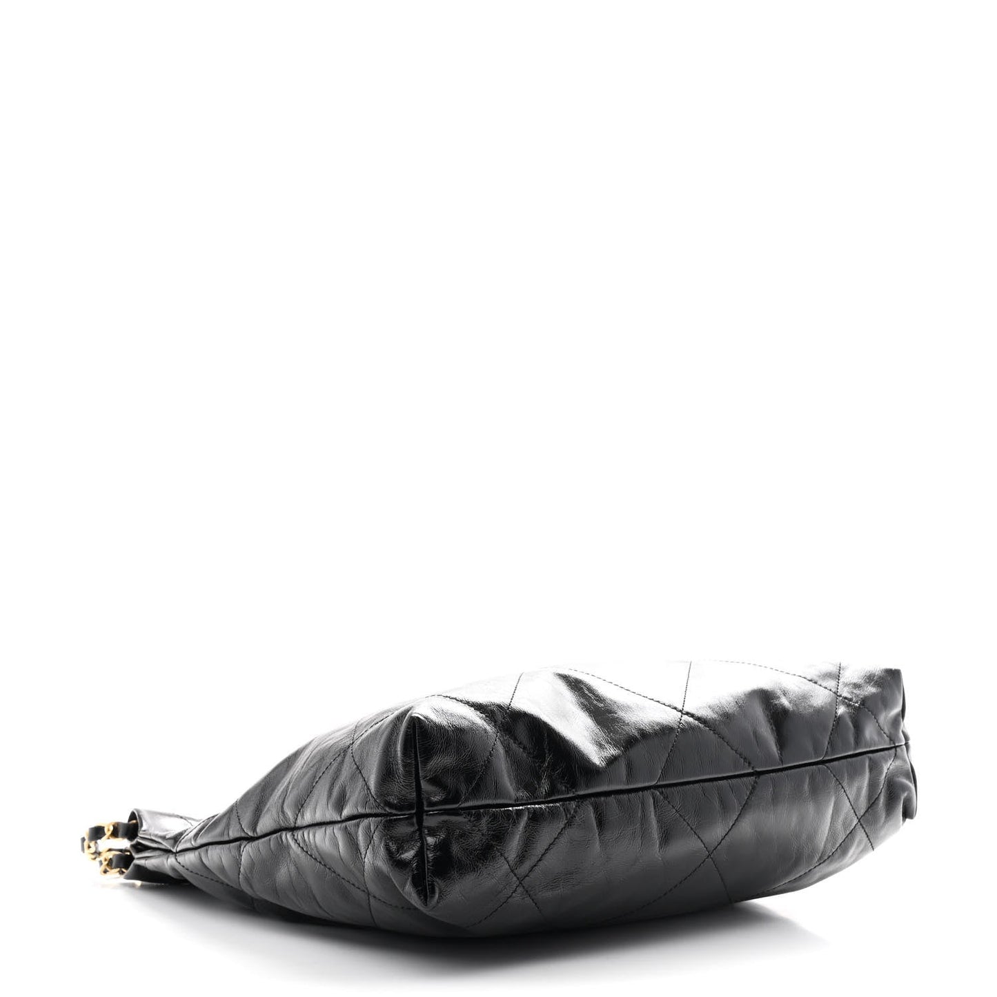 Glazed Calfskin  Quilted Small Chanel 22 Black