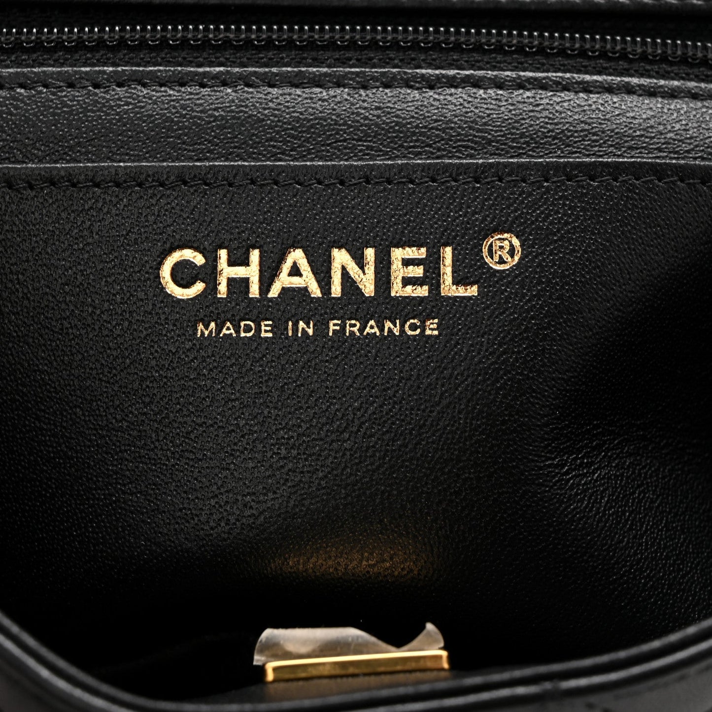 Lambskin Quilted Mini Rectangular Flap Black