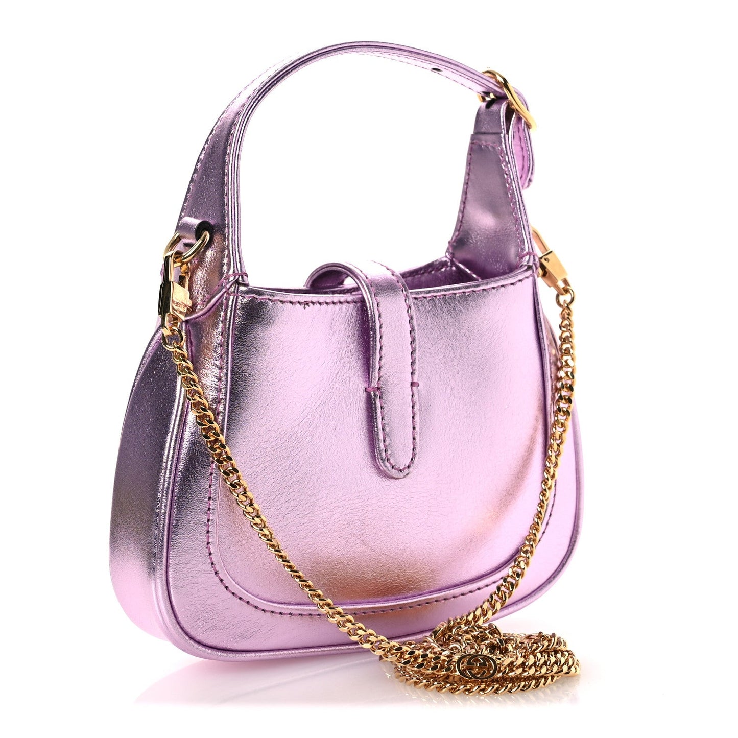 Laminated Nappa Nano Jackie 1961 Hobo Metallic Pink