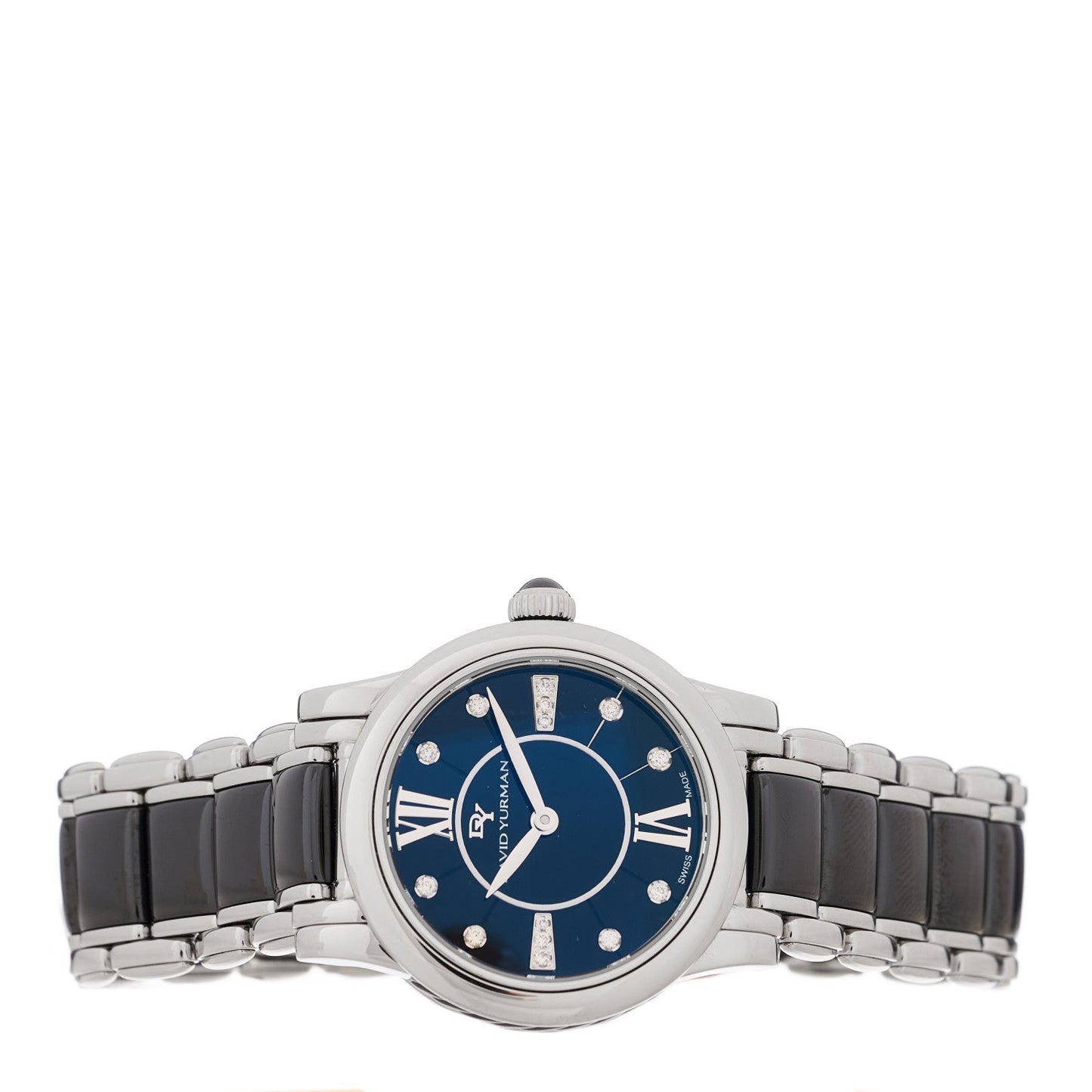 Stainless Steel Ceramic Diamond 30mm Classic Quartz Watch Black