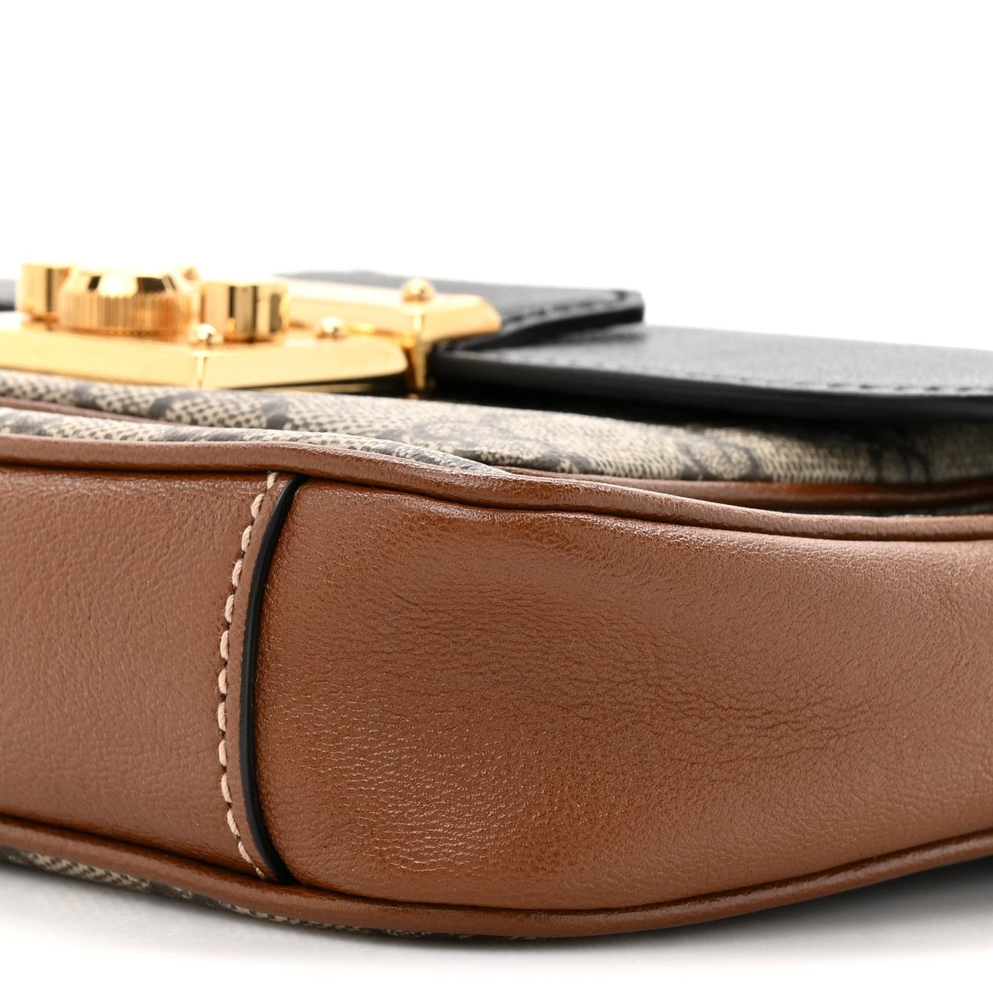 GG Supreme Monogram New Sakai Lux Calfskin Mini Padlock Flap Pocket Shoulder Bag Beige Ebony Black Cuir