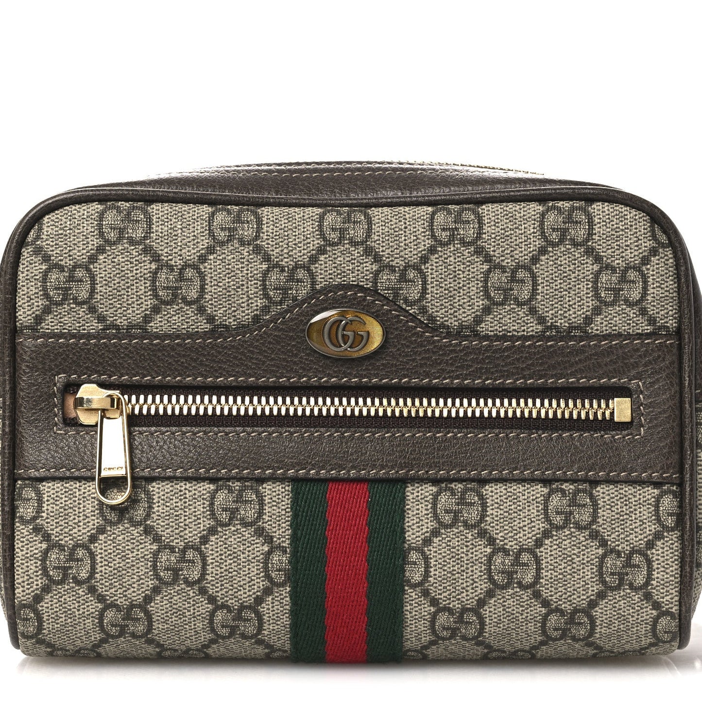 GG Supreme Monogram Web Small Ophidia Belt Bag 75 30 Dark Brown