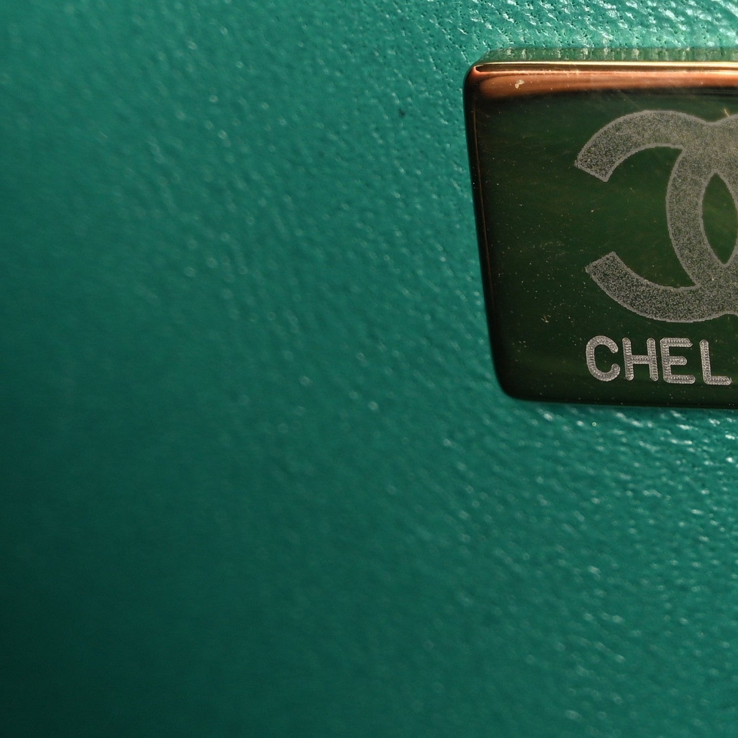 Iridescent Lambskin Quilted Mini Rectangular Flap Green
