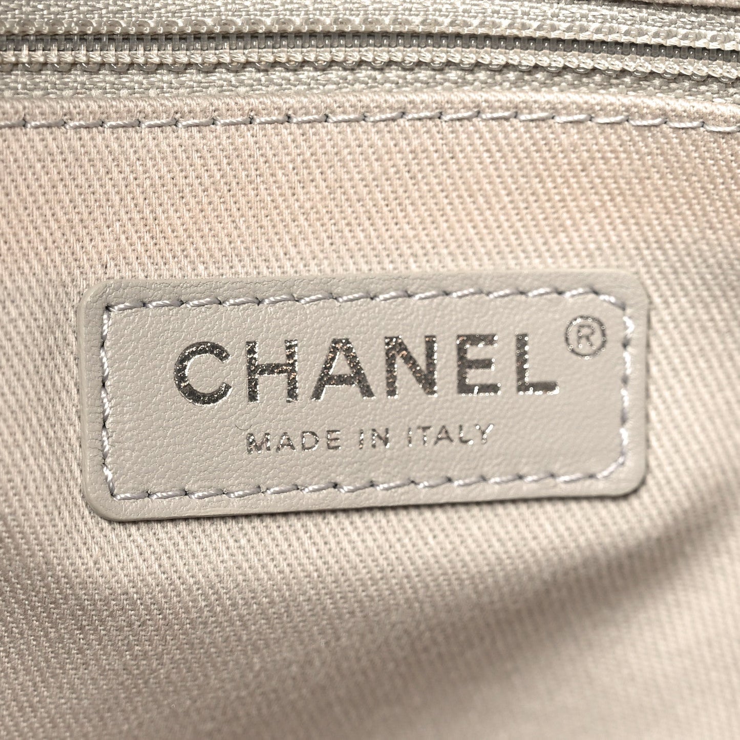 Striped Canvas Small Deauville Tote Dark Grey