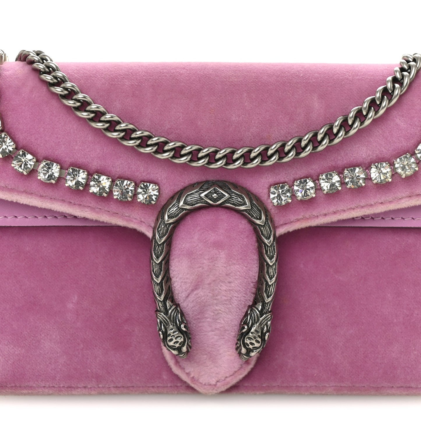 Velvet Crystal Super Mini Dionysus Shoulder Bag Malva