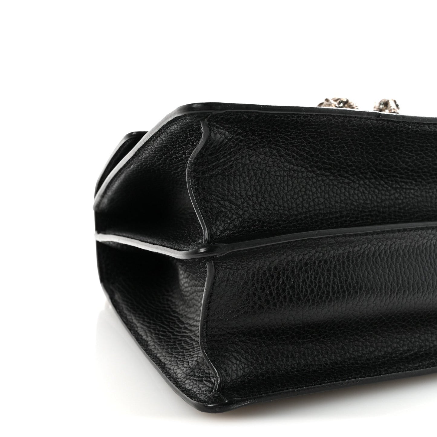 Dollar Calfskin Crystal Web Medium Dionysus Bamboo Top Handle Bag Black Black Diamond