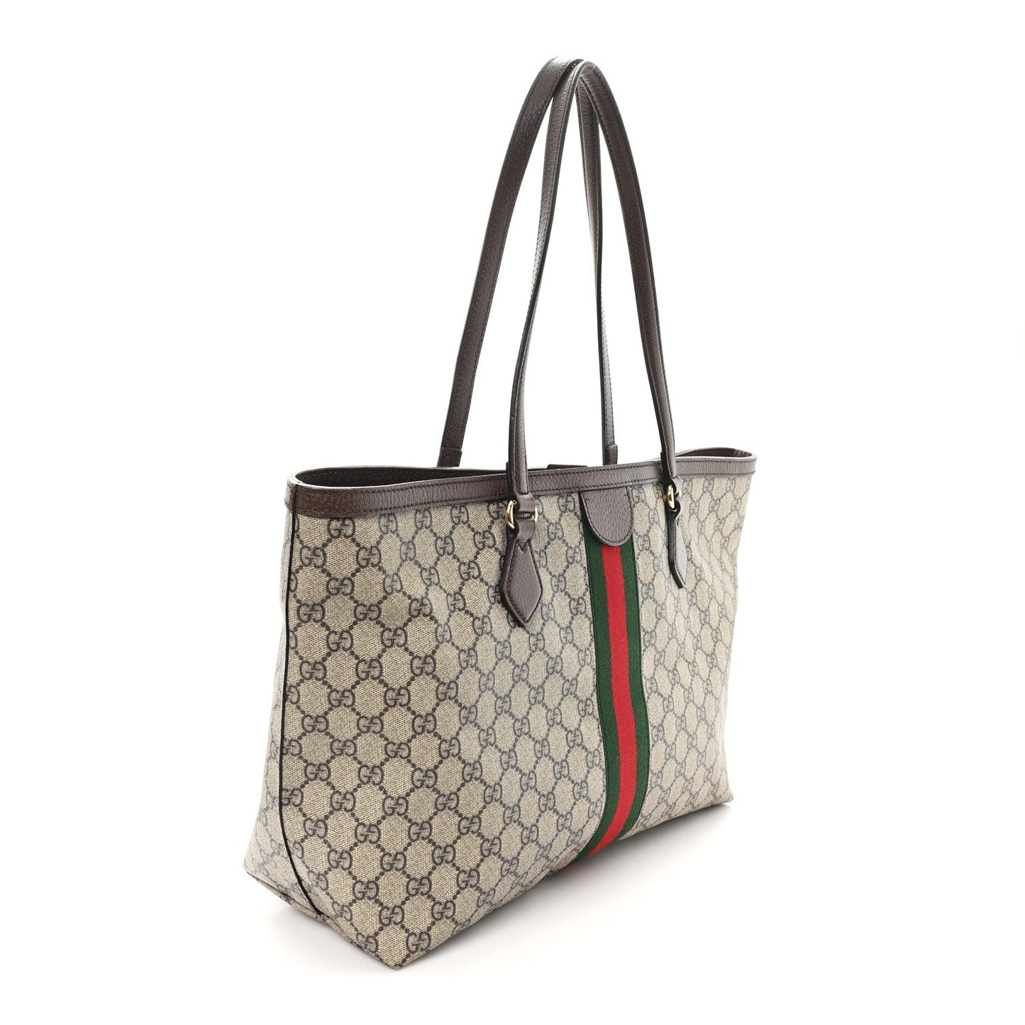 GG Supreme Monogram Medium Ophidia Shopping Tote Brown