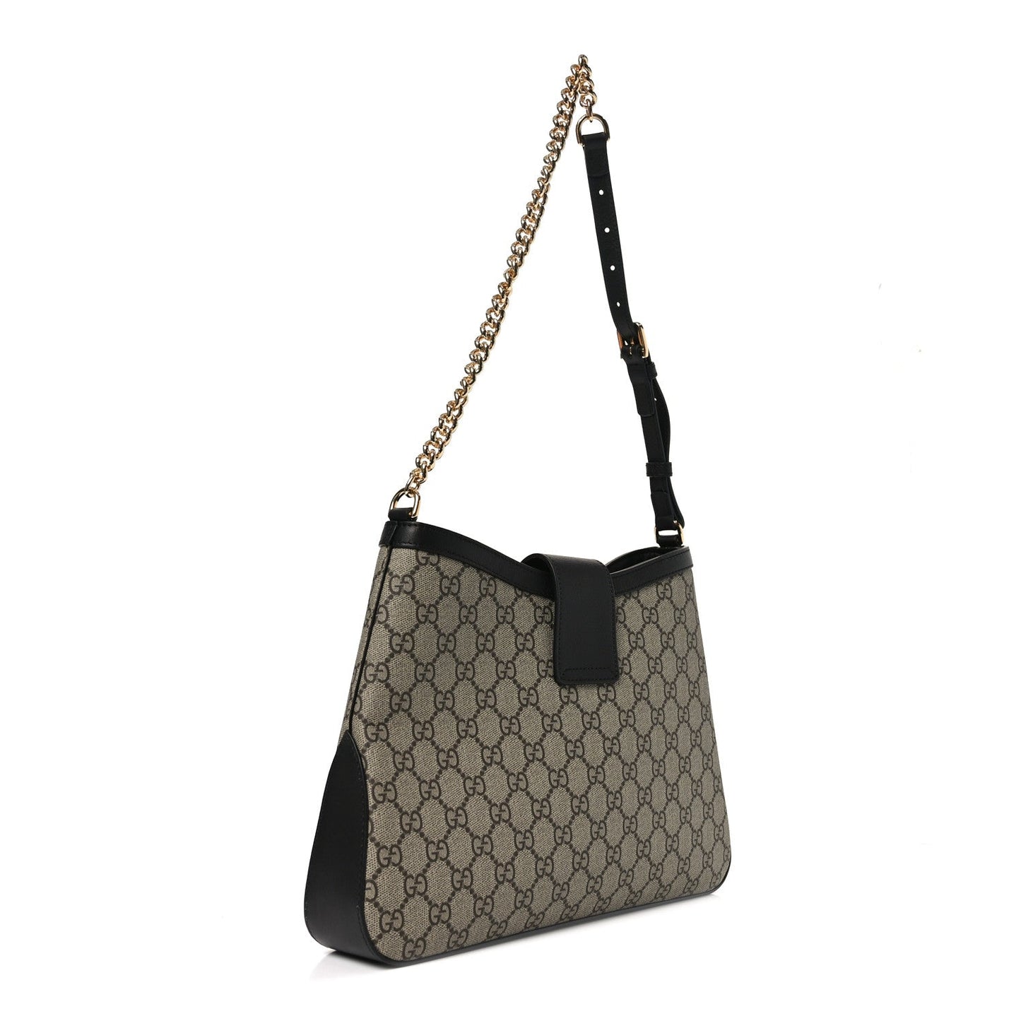 GG Supreme Monogram Medium Padlock Shoulder Bag Black