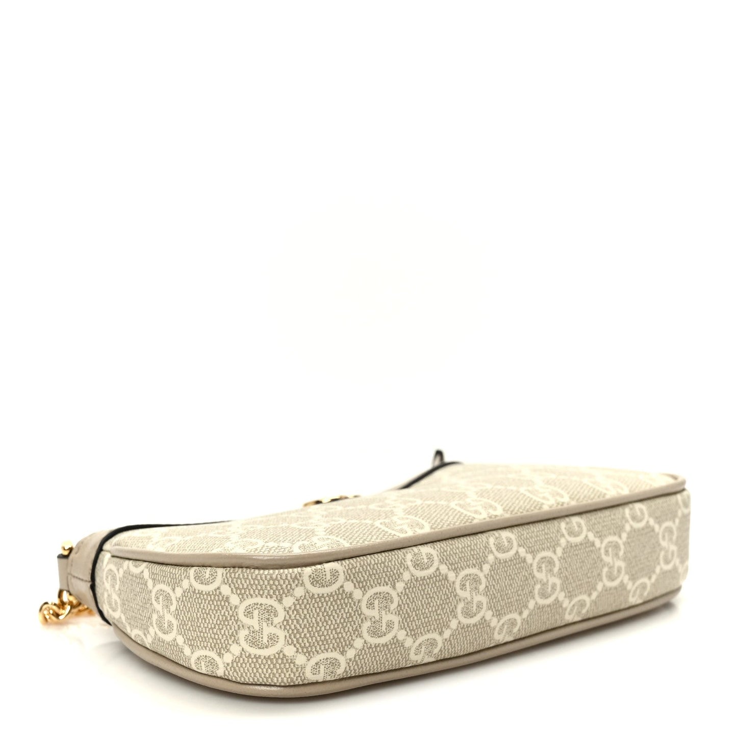GG Supreme Monogram Textured Dollar Calfskin Web Mini Ophidia GG Handbag Beige Mystic White Oatmeal