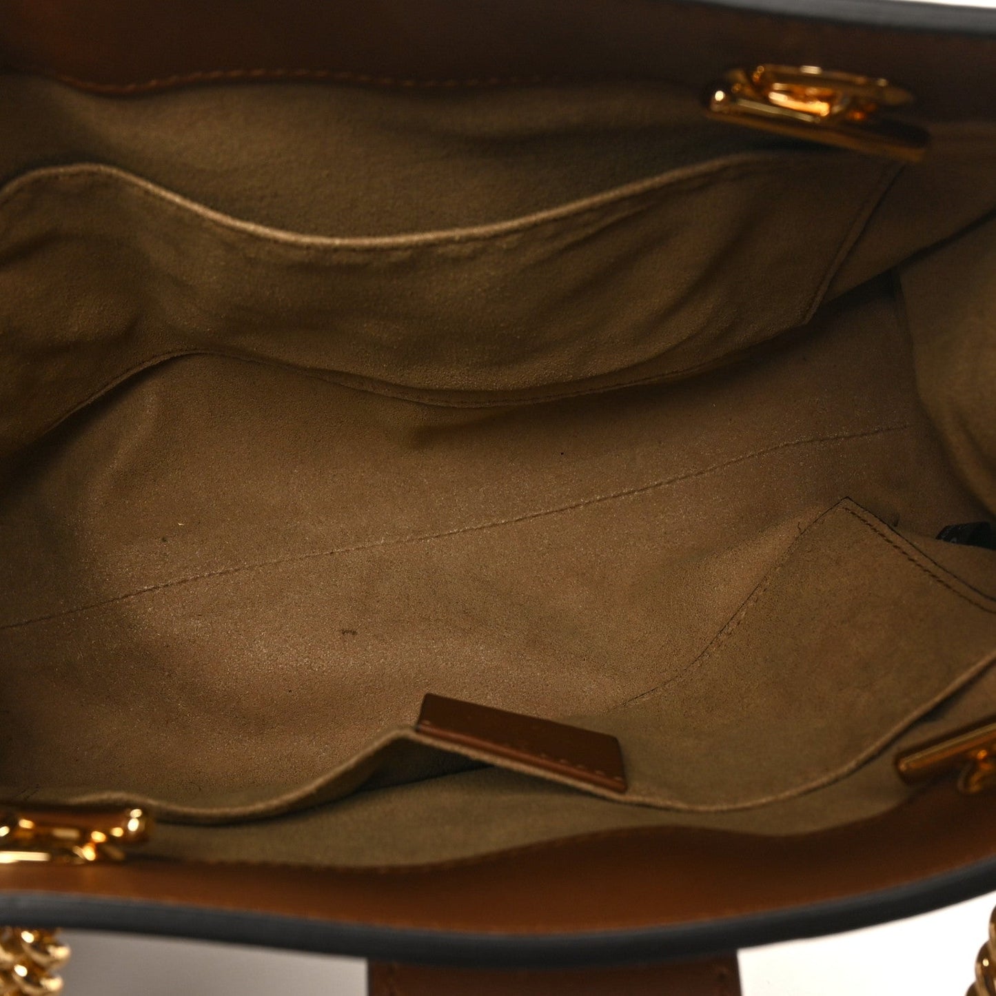 GG Supreme Monogram Calfskin Small Padlock Tote Beige Ebony Tuscany