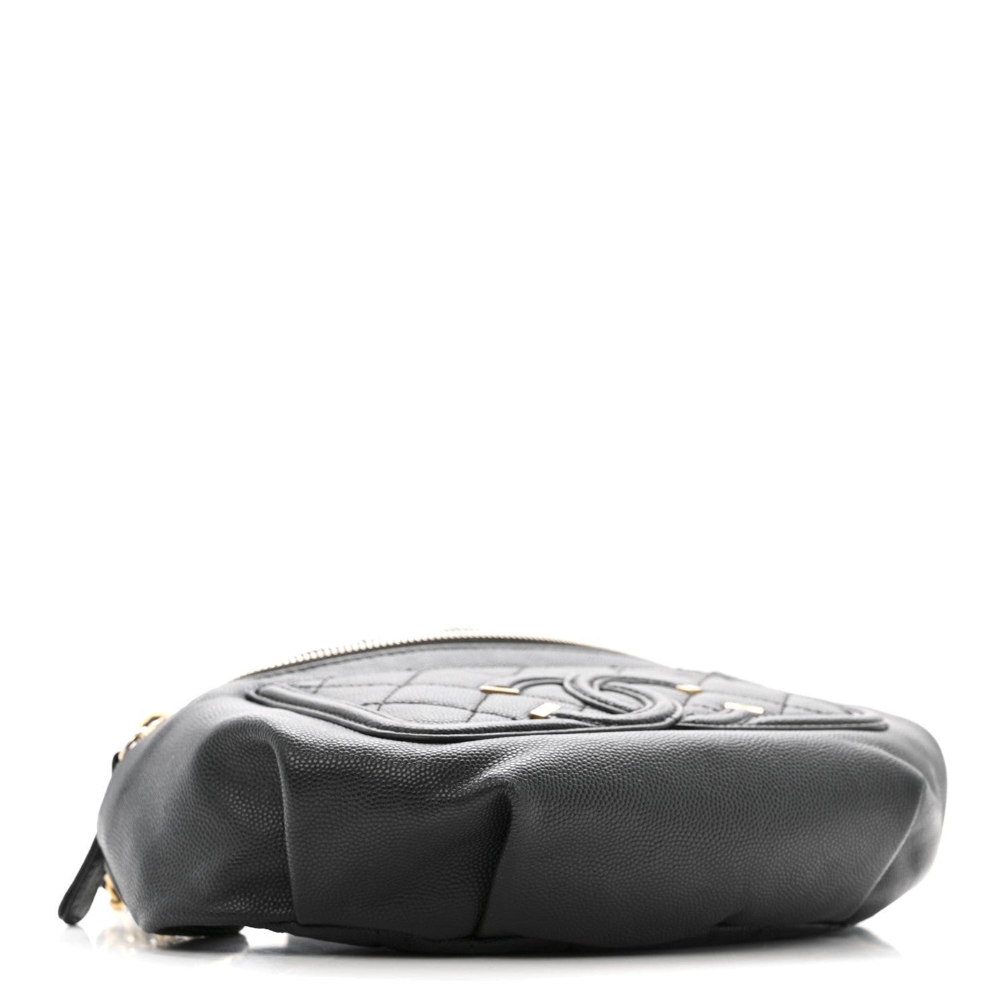 Caviar Quilted Filigree Waist Bag Black