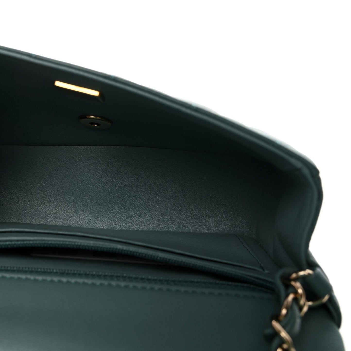 Lambskin Quilted Mini Rectangular Flap Green